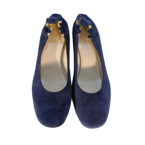 EVERLANE The Day $175 Navy Suede Block Heel Pumps 8.5 - Made in ITALY - Picture 8 of 8